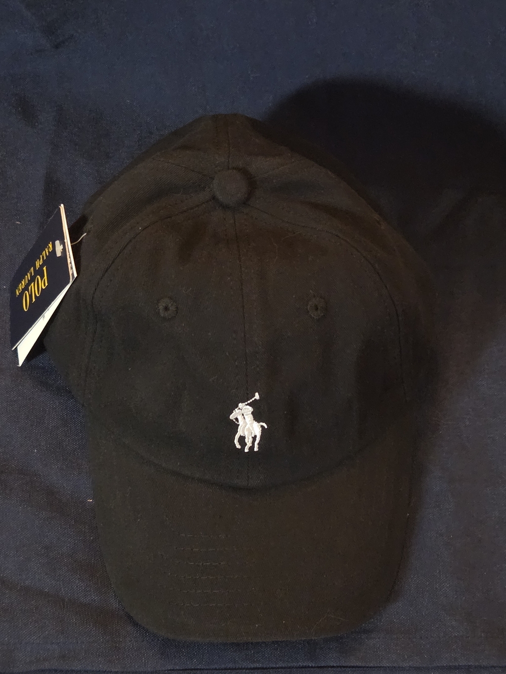 Polo by Ralph Lauren Black Cap with White Polo Pony - Picture 4 of 4